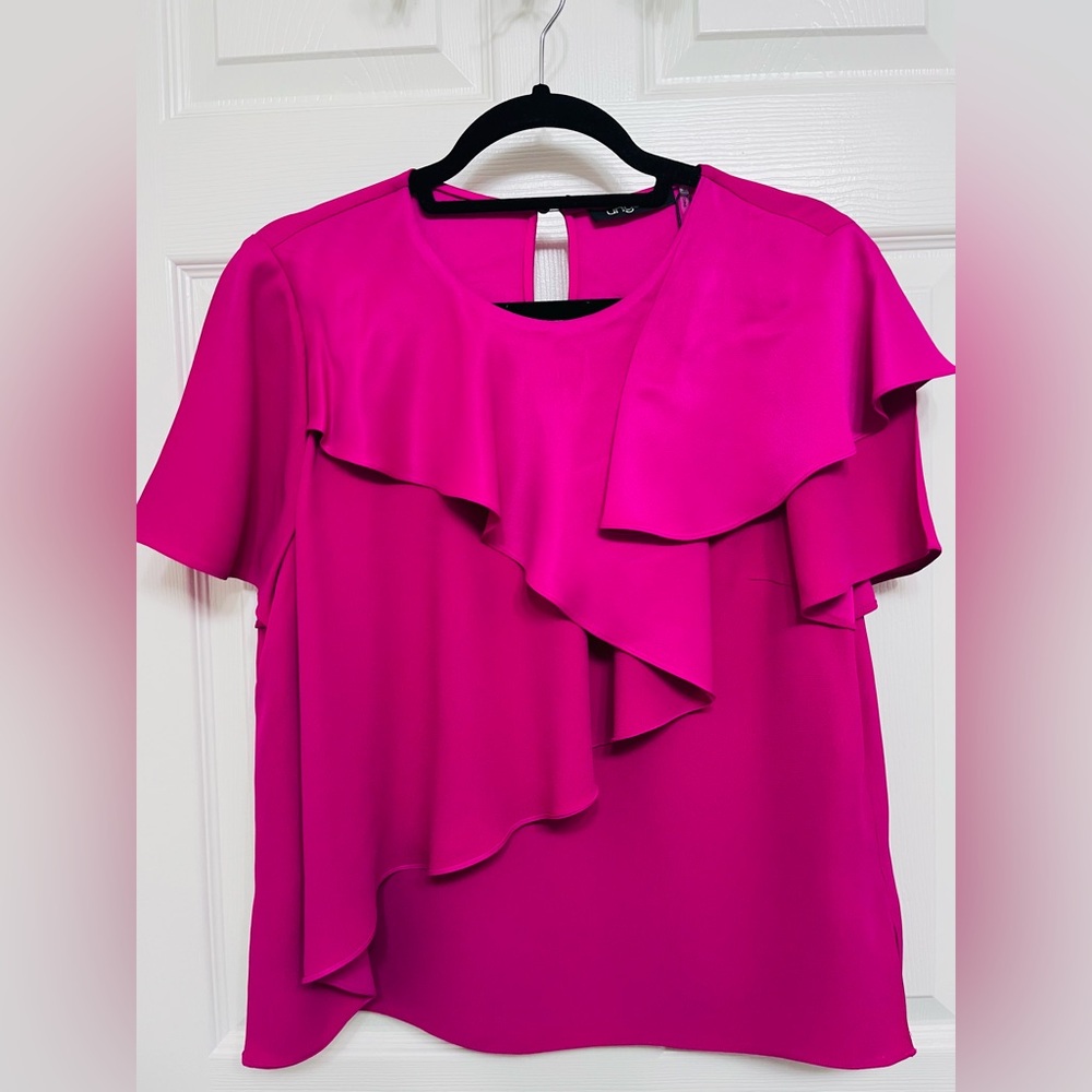 Emanuel Ungaro Pink Ruffle Blouse,size M